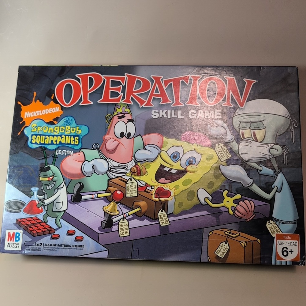 Operation Spongebob‎ Squarepants Skill Game Nickelodeon Hasbro 2007 Family Kids